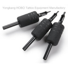 Top Quality 25mm Disposable Tattoo Black Silicone Rubber Grips with Black Tips